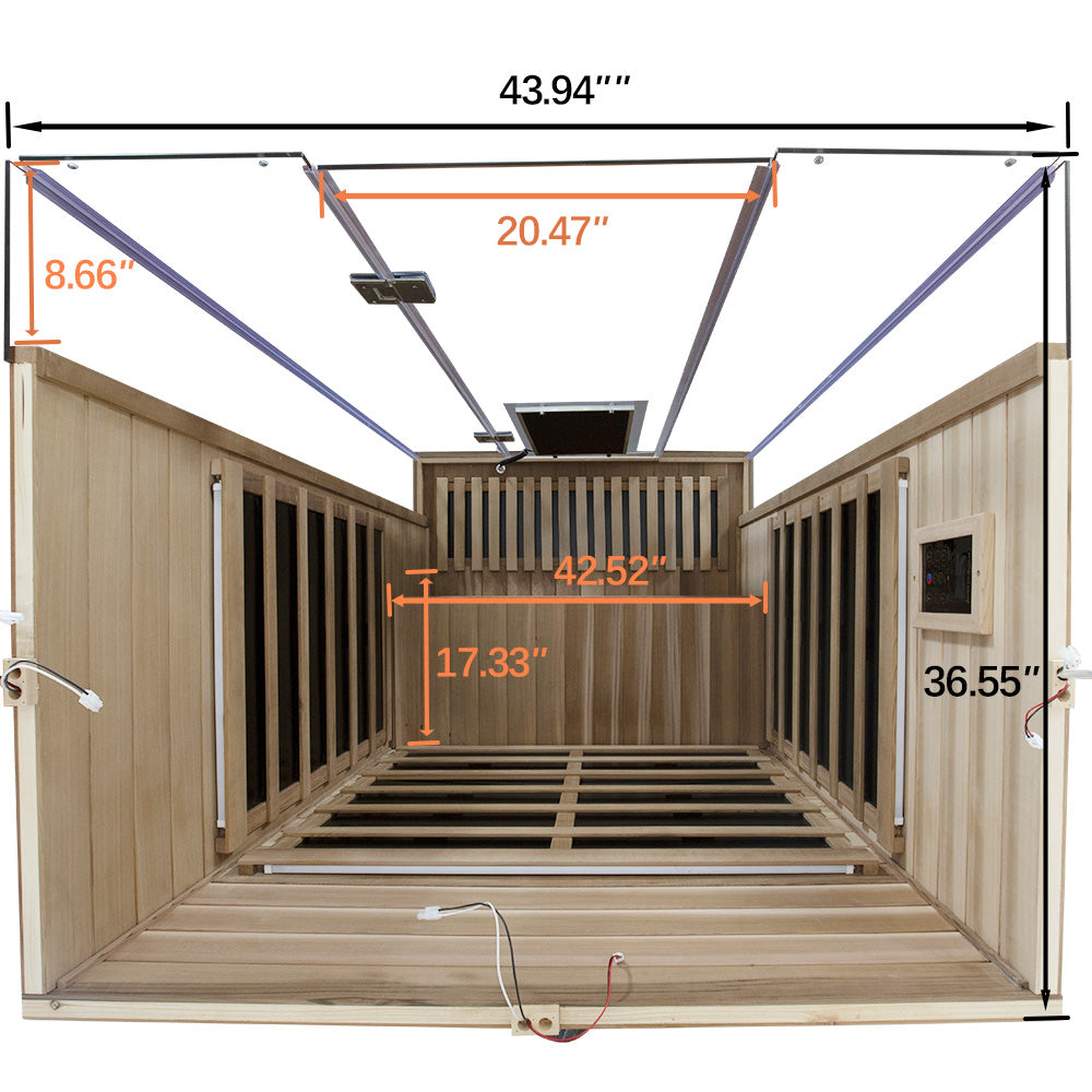 Wizzisaunas S02 2-Person Low EMF Infrared Sauna with Red Light Therapy