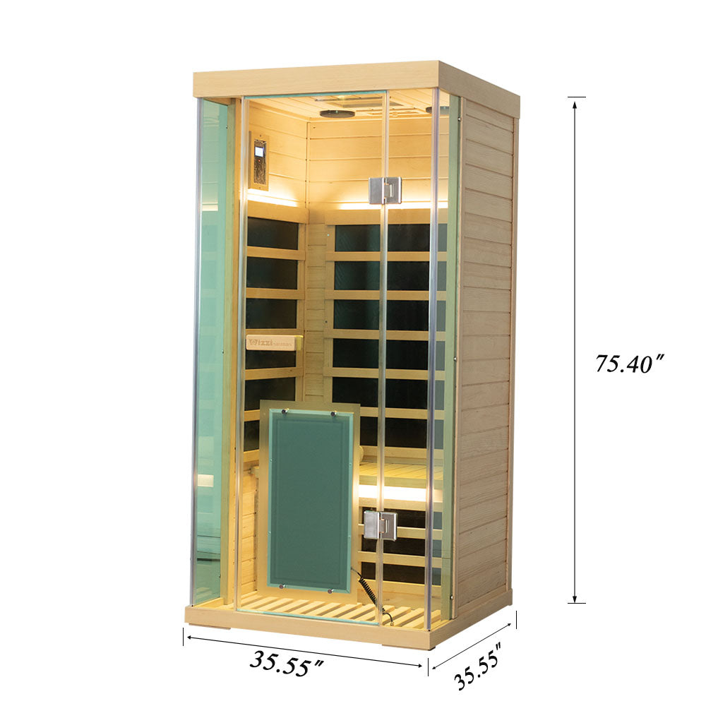 Wizzisaunas S01 Low EMF Infrared Sauna with Red Light Therapy