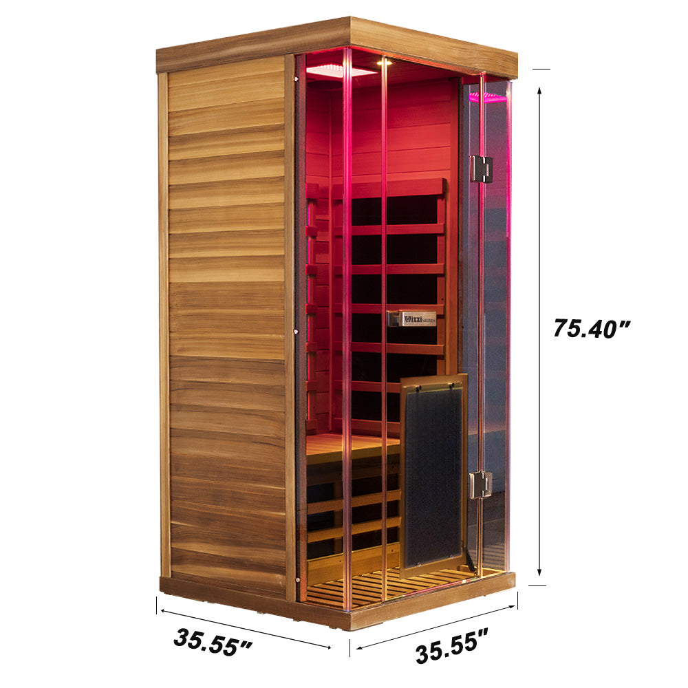 Wizzisaunas S01 Low EMF Infrared Sauna with Red Light Therapy