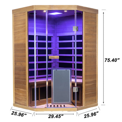 Wizzisaunas S07 2–3 Person Low EMF Infrared Sauna with Red Light Therapy