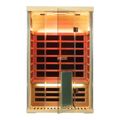 Wizzisaunas S02 2-Person Low EMF Infrared Sauna with Red Light Therapy