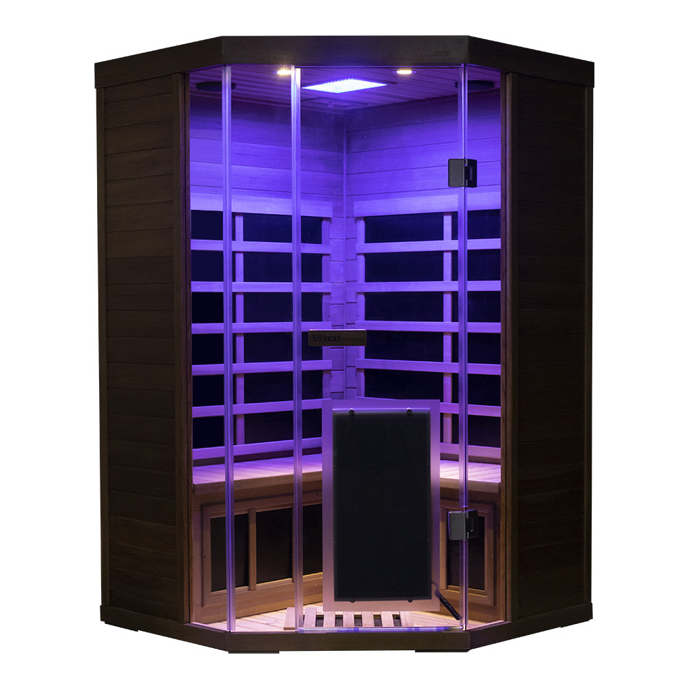 Wizzisaunas S07 2–3 Person Low EMF Infrared Sauna with Red Light Therapy