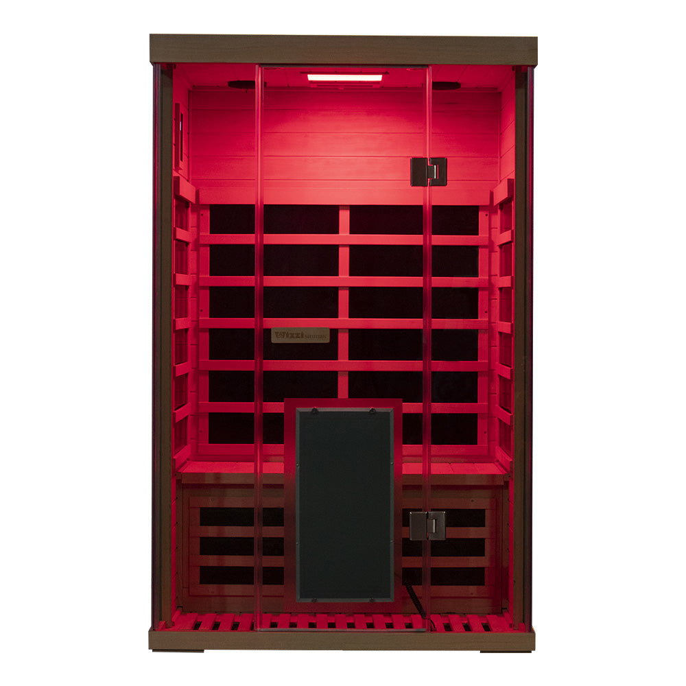 Wizzisaunas S02 2-Person Low EMF Infrared Sauna with Red Light Therapy