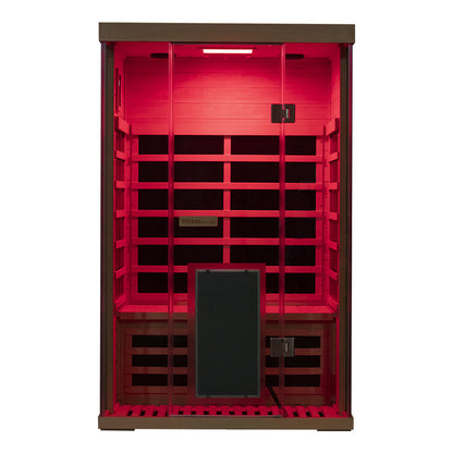 Wizzisaunas S02 2-Person Low EMF Infrared Sauna with Red Light Therapy