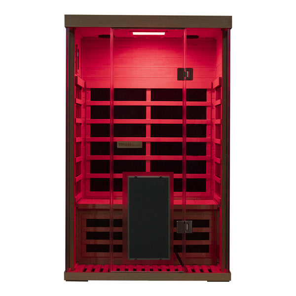 Wizzisaunas S02 2-Person Low EMF Infrared Sauna with Red Light Therapy