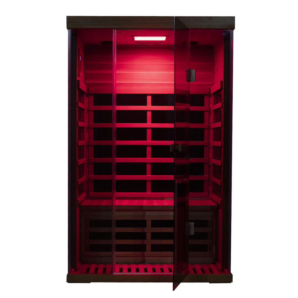 Wizzisaunas S02 2-Person Low EMF Infrared Sauna with Red Light Therapy