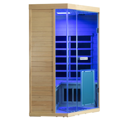 Wizzisaunas S07 2–3 Person Low EMF Infrared Sauna with Red Light Therapy