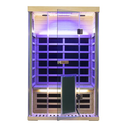 Wizzisaunas S02 2-Person Low EMF Infrared Sauna with Red Light Therapy