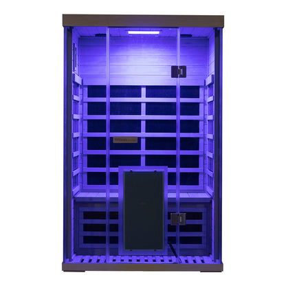 Wizzisaunas S02 2-Person Low EMF Infrared Sauna with Red Light Therapy