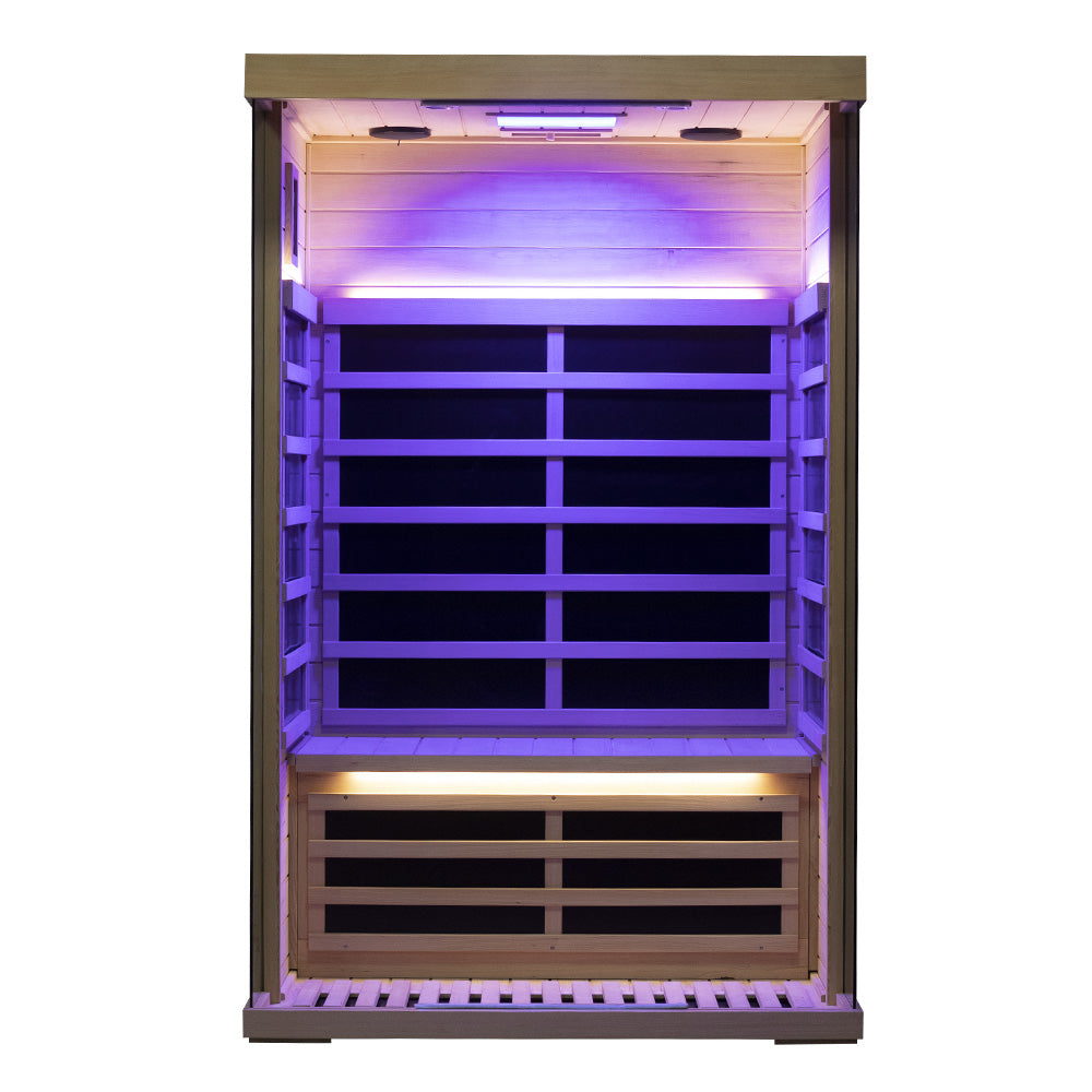 Wizzisaunas S02 2-Person Low EMF Infrared Sauna with Red Light Therapy