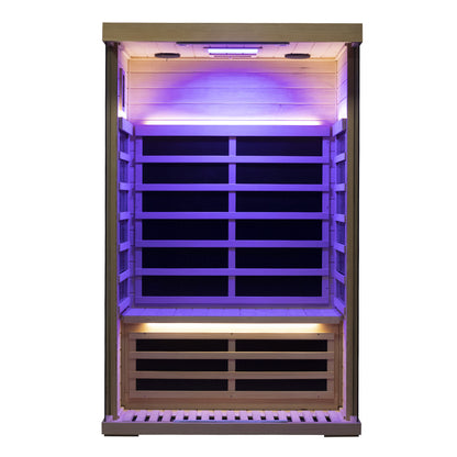Wizzisaunas S02 2-Person Low EMF Infrared Sauna with Red Light Therapy