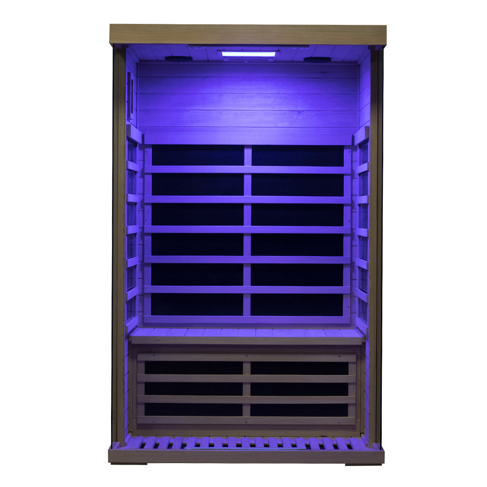 Wizzisaunas S02 2-Person Low EMF Infrared Sauna with Red Light Therapy