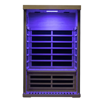 Wizzisaunas S02 2-Person Low EMF Infrared Sauna with Red Light Therapy