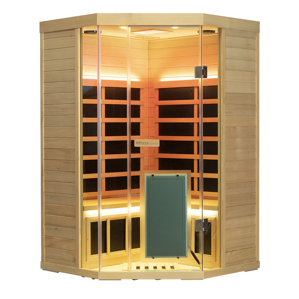 Wizzisaunas S07 2–3 Person Low EMF Infrared Sauna with Red Light Therapy