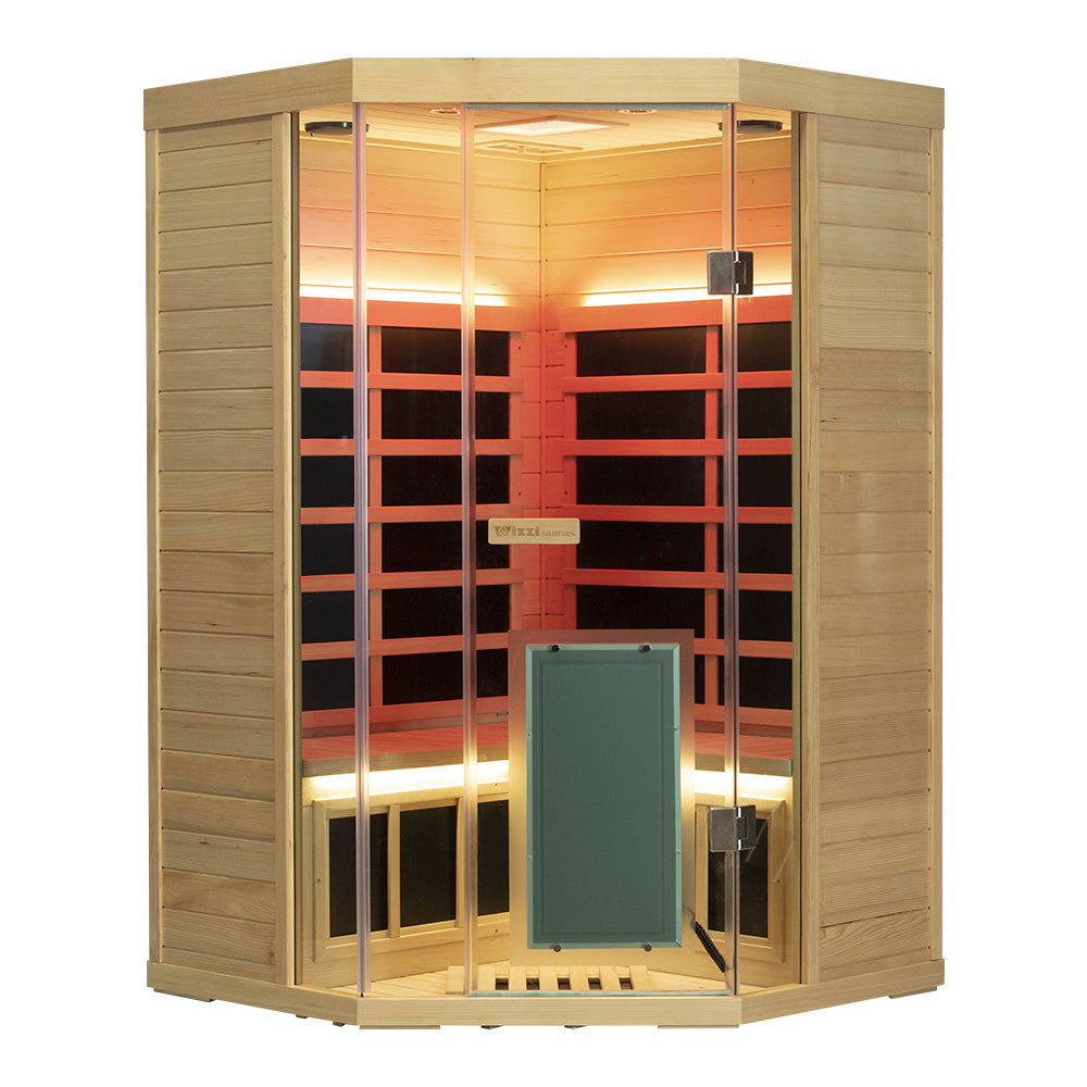 Wizzisaunas S07 2–3 Person Low EMF Infrared Sauna with Red Light Therapy