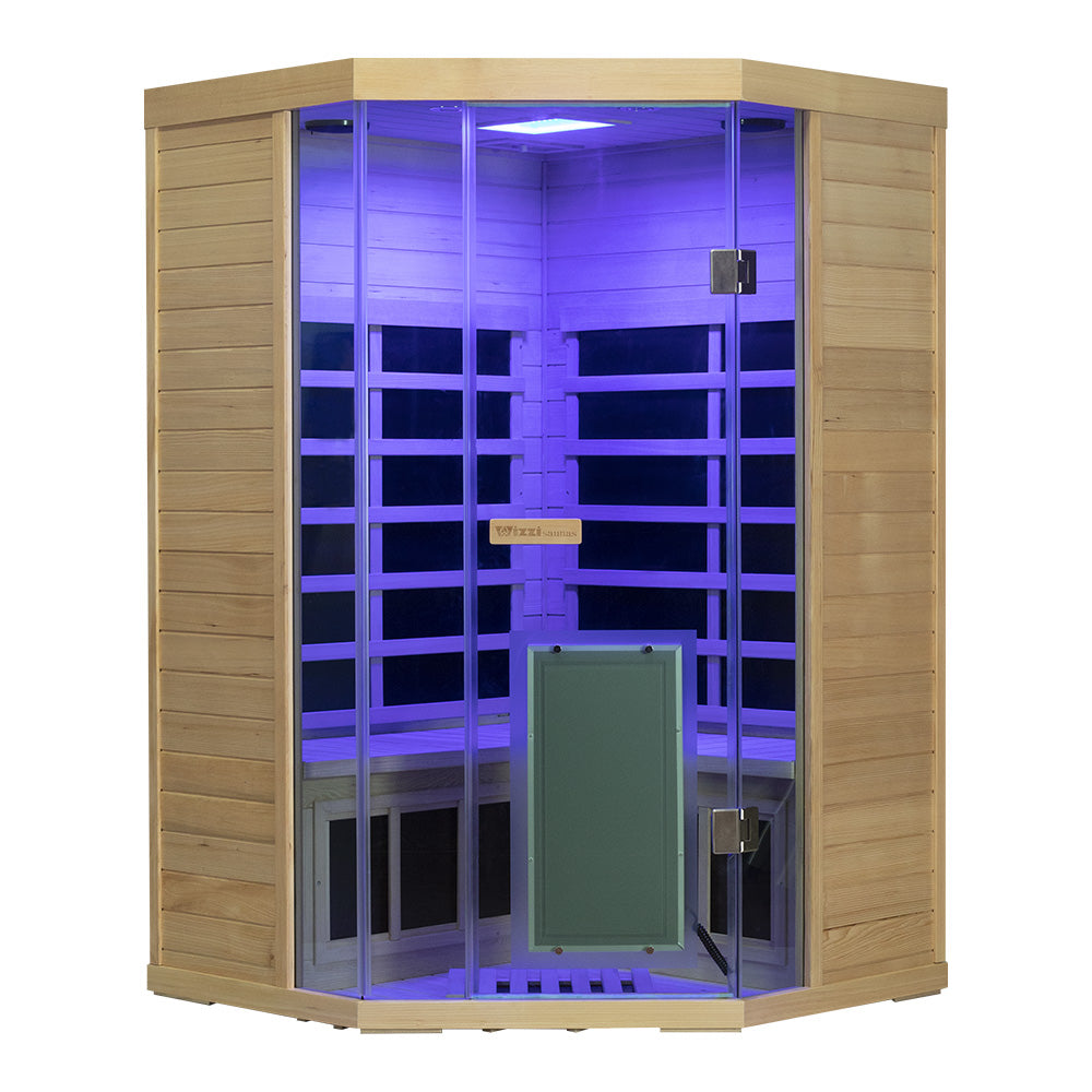 Wizzisaunas S07 2–3 Person Low EMF Infrared Sauna with Red Light Therapy