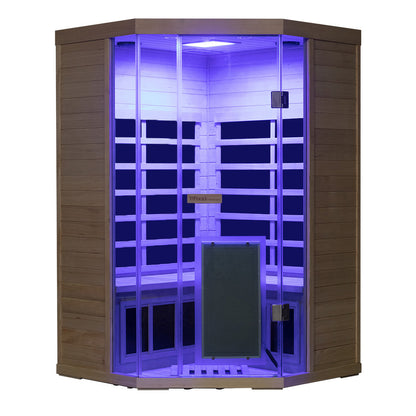 Wizzisaunas S07 2–3 Person Low EMF Infrared Sauna with Red Light Therapy