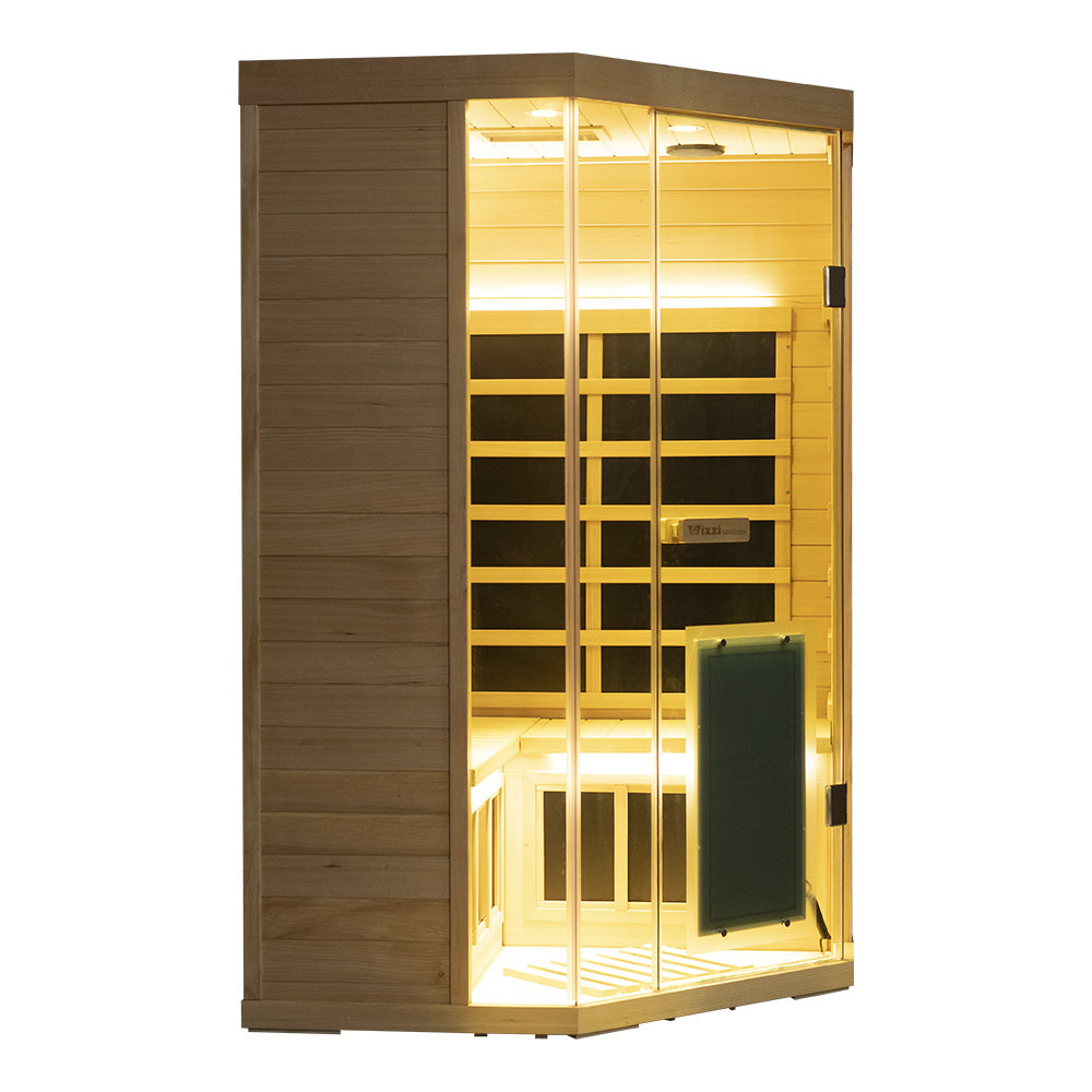 Wizzisaunas S07 2–3 Person Low EMF Infrared Sauna with Red Light Therapy