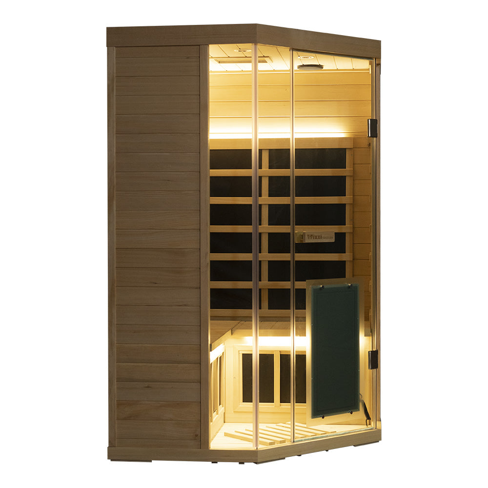 Wizzisaunas S07 2–3 Person Low EMF Infrared Sauna with Red Light Therapy