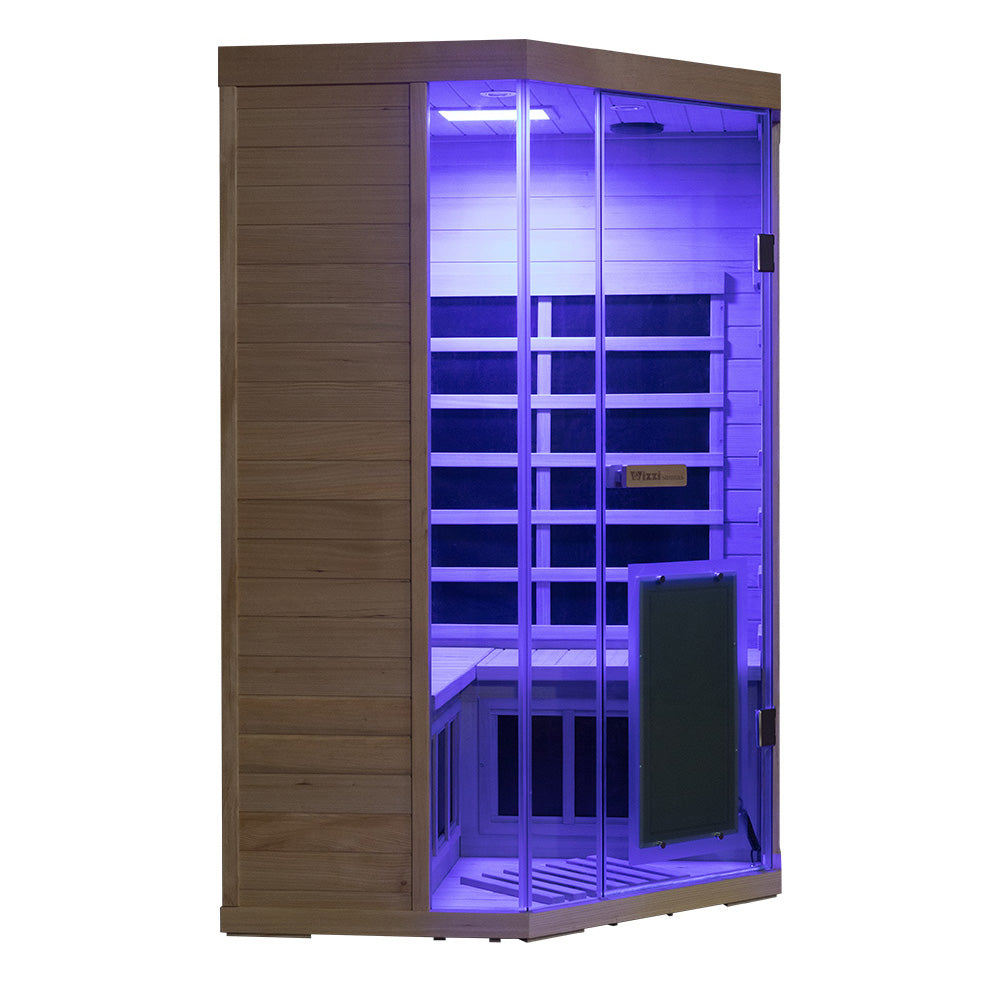 Wizzisaunas S07 2–3 Person Low EMF Infrared Sauna with Red Light Therapy