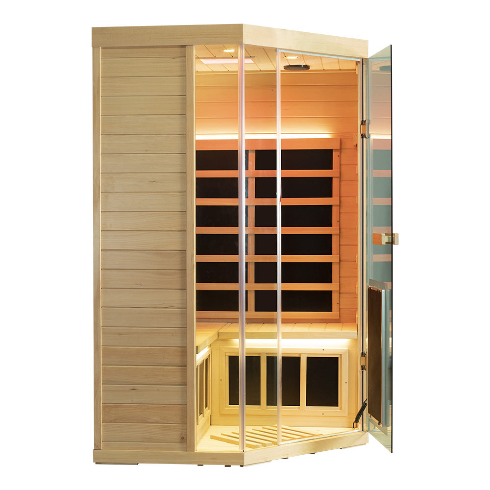 Wizzisaunas S07 2–3 Person Low EMF Infrared Sauna with Red Light Therapy