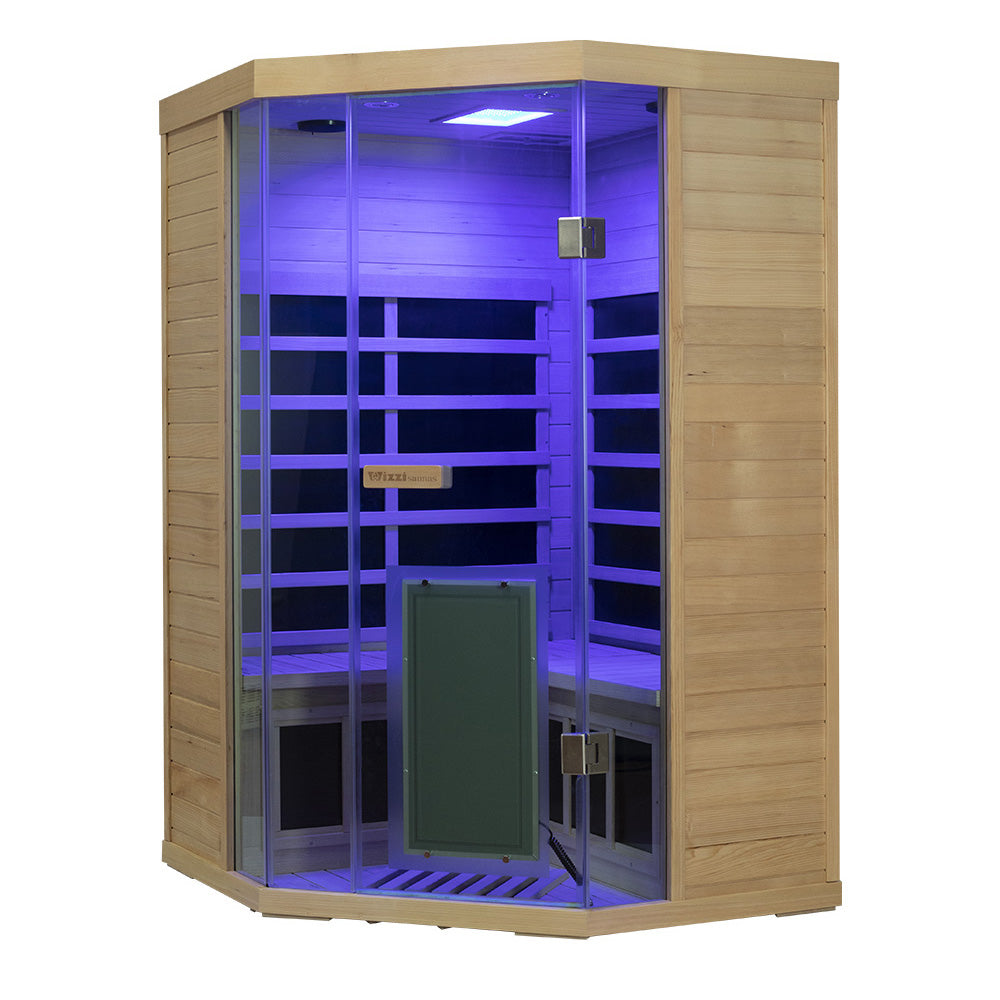 Wizzisaunas S07 2–3 Person Low EMF Infrared Sauna with Red Light Therapy