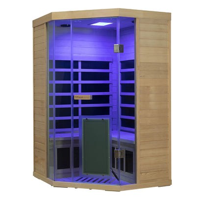 Wizzisaunas S07 2–3 Person Low EMF Infrared Sauna with Red Light Therapy