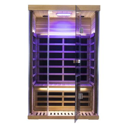 Wizzisaunas S02 2-Person Low EMF Infrared Sauna with Red Light Therapy
