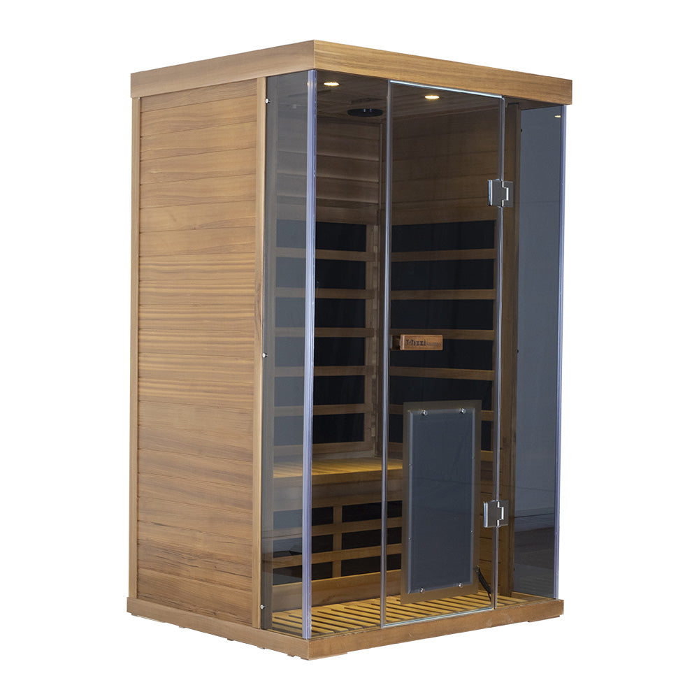 Wizzisaunas S02 2-Person Low EMF Infrared Sauna with Red Light Therapy