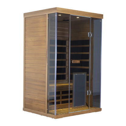 Wizzisaunas S02 2-Person Low EMF Infrared Sauna with Red Light Therapy