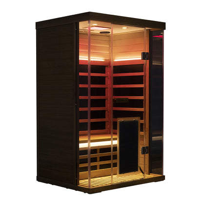 Wizzisaunas S02 2-Person Low EMF Infrared Sauna with Red Light Therapy
