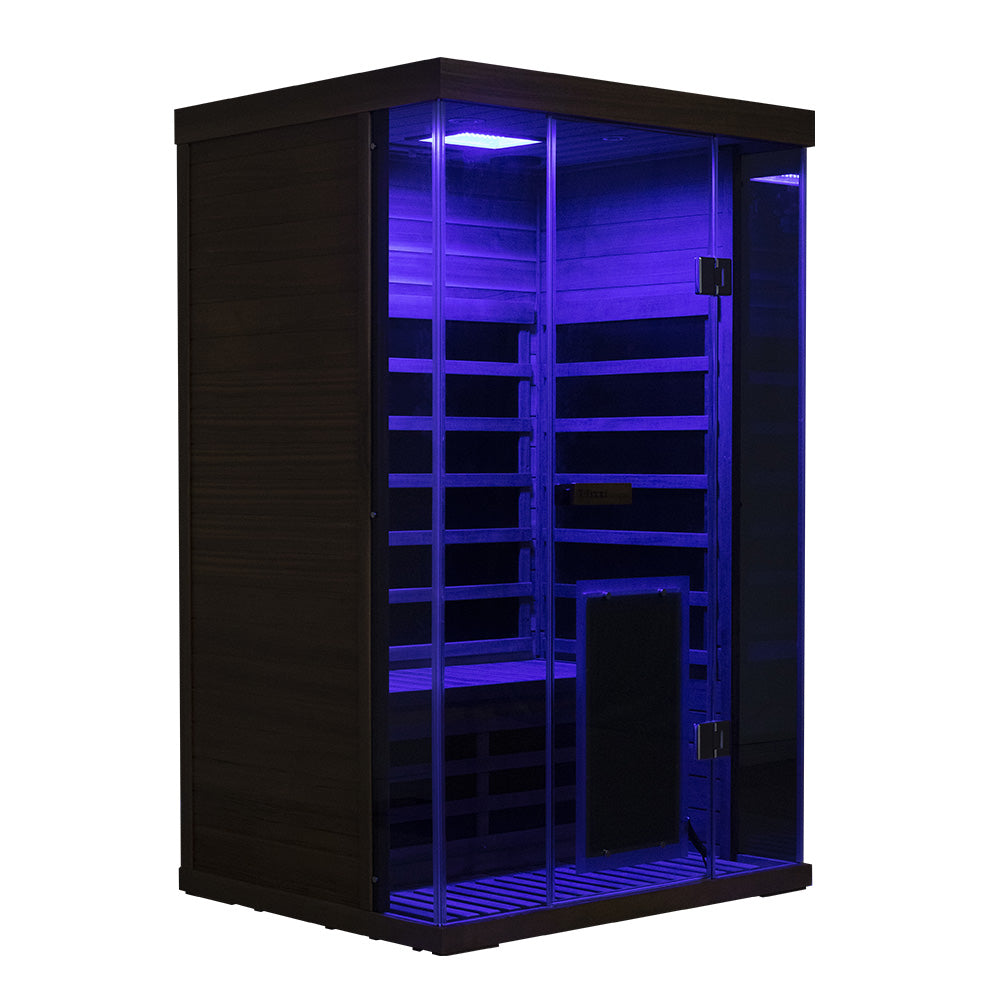 Wizzisaunas S02 2-Person Low EMF Infrared Sauna with Red Light Therapy