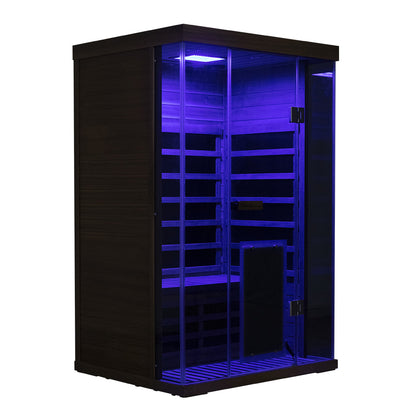 Wizzisaunas S02 2-Person Low EMF Infrared Sauna with Red Light Therapy