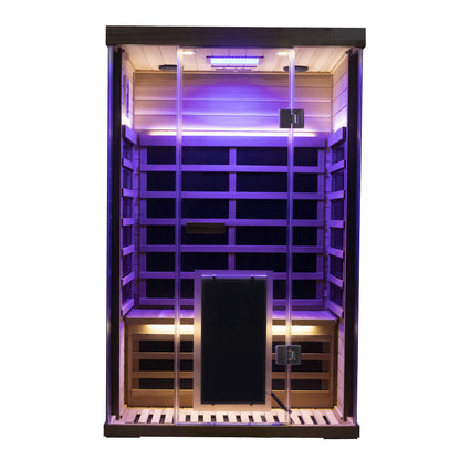 Wizzisaunas S02 2-Person Low EMF Infrared Sauna with Red Light Therapy