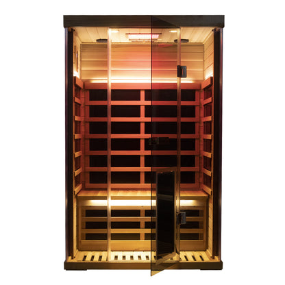 Wizzisaunas S02 2-Person Low EMF Infrared Sauna with Red Light Therapy