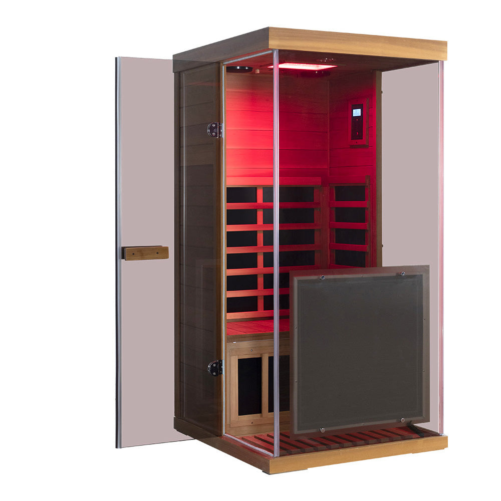 Wizzisaunas 909MX 1-Person Panoramic Low EMF Infrared Sauna