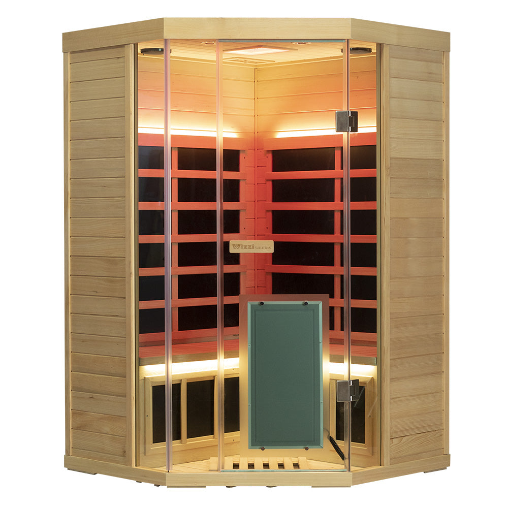 Wizzisaunas S07 2–3 Person Low EMF Infrared Sauna with Red Light Therapy