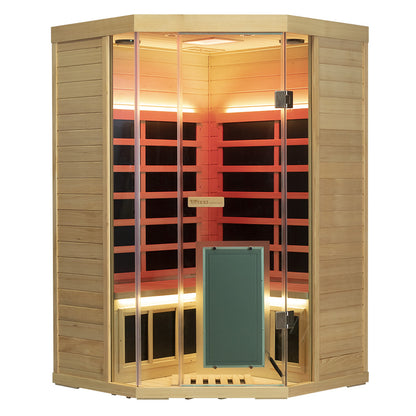 Wizzisaunas S07 2–3 Person Low EMF Infrared Sauna with Red Light Therapy