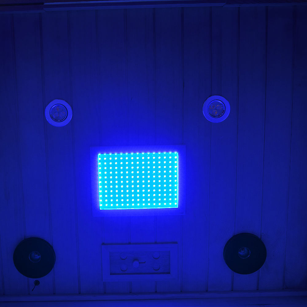Wizzisaunas S02 2-Person Low EMF Infrared Sauna with Red Light Therapy