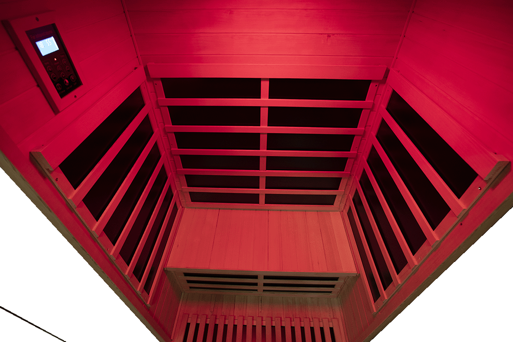 Wizzisaunas S02 2-Person Low EMF Infrared Sauna with Red Light Therapy