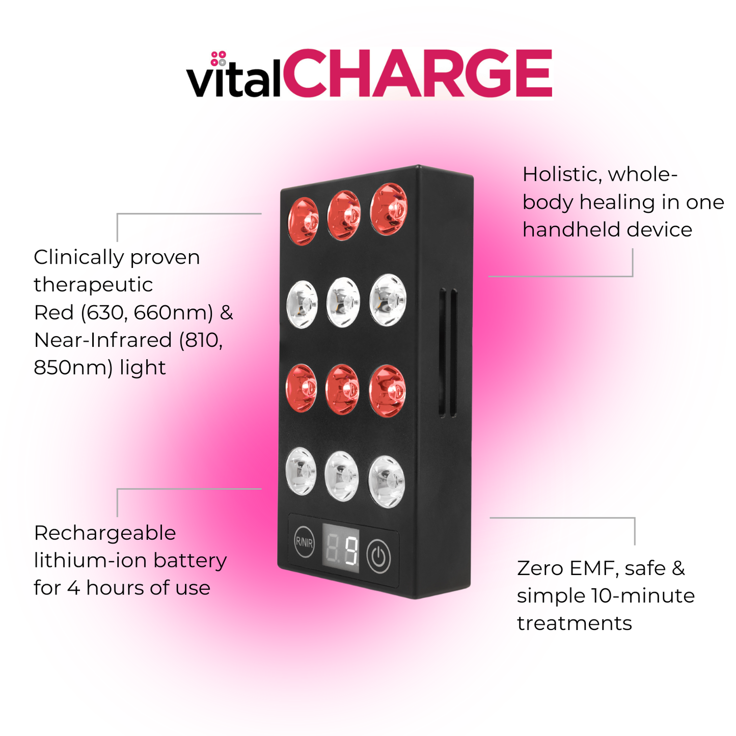 Vital Charge – Portable Red & Near-Infrared Light Therapy Device