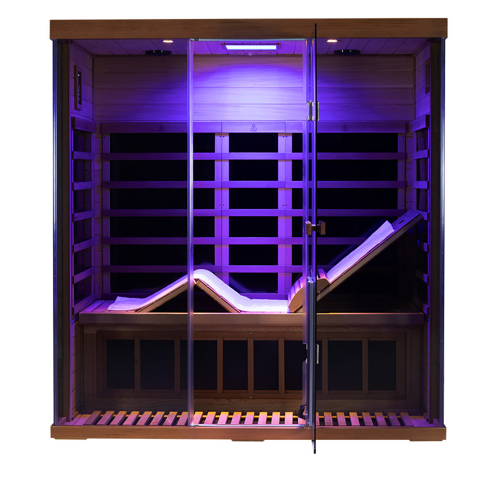Wizzisaunas S03 3-Person Infrared Sauna with Red Light Therapy