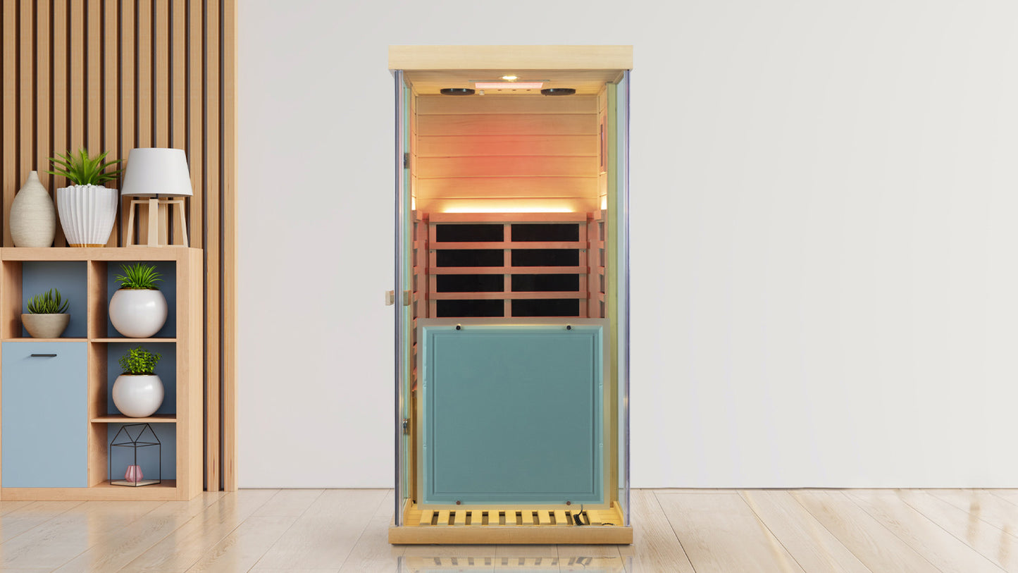 Wizzisaunas S01 Low EMF Infrared Sauna with Red Light Therapy