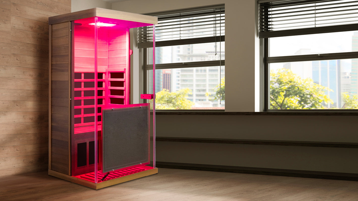 Wizzisaunas 909MX Low EMF Infrared Sauna with 4-Wavelength Red Light Therapy