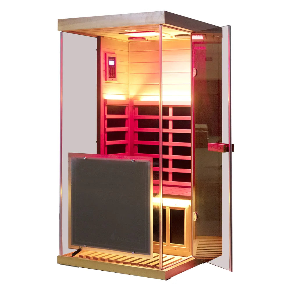 Wizzisaunas 909MX 1-Person Panoramic Low EMF Infrared Sauna