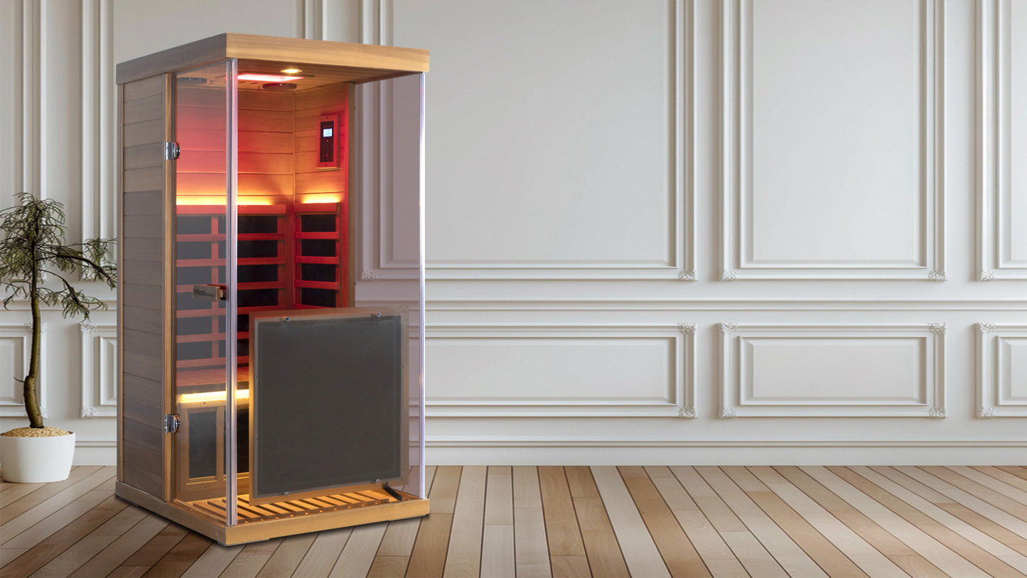 Wizzisaunas 909MX Low EMF Infrared Sauna with 4-Wavelength Red Light Therapy