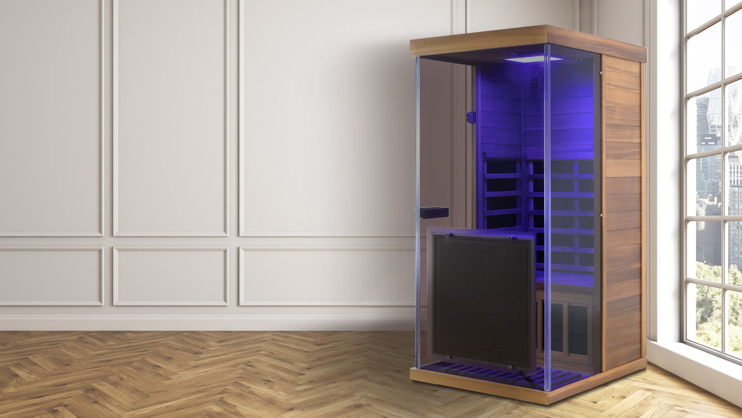 Wizzisaunas 909MX Low EMF Infrared Sauna with 4-Wavelength Red Light Therapy