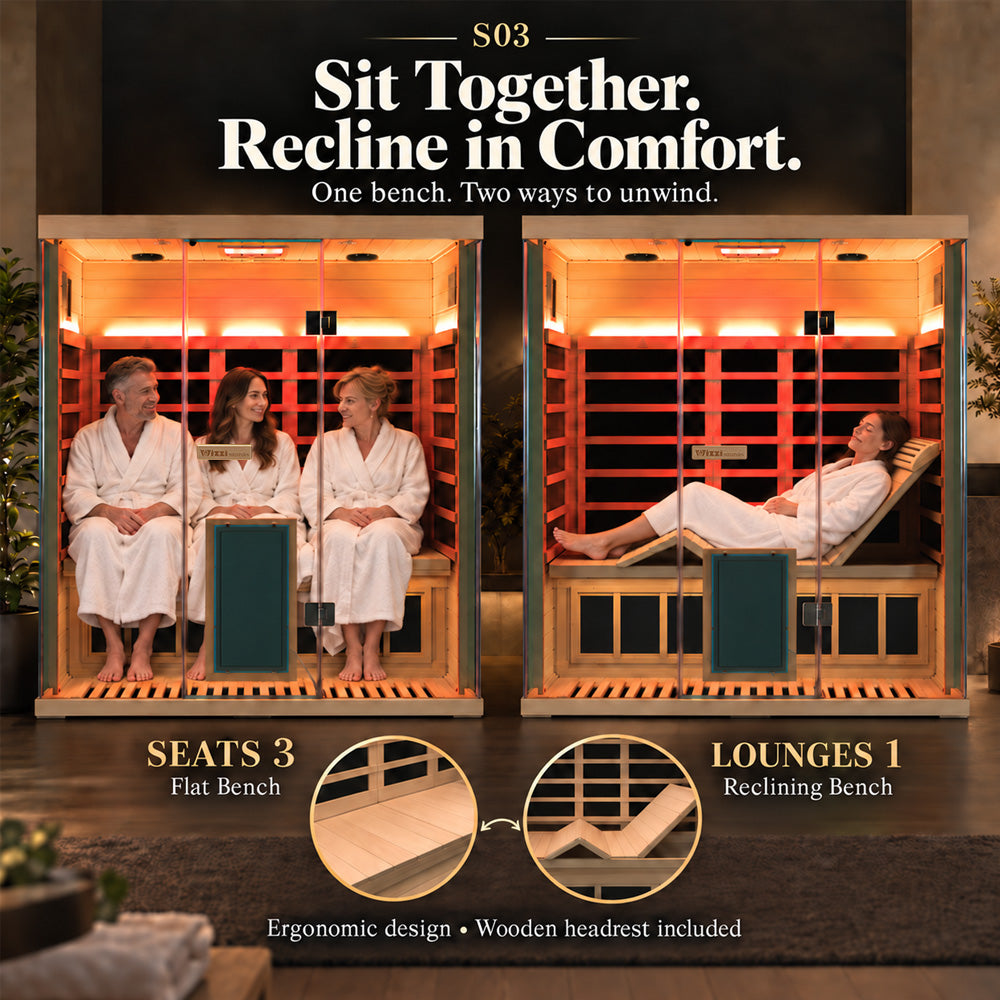 Wizzisaunas S03 3-Person Infrared Sauna with Red Light Therapy