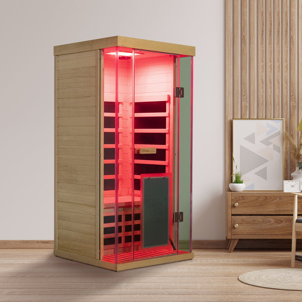 Wizzisaunas S01 Low EMF Infrared Sauna with Red Light Therapy