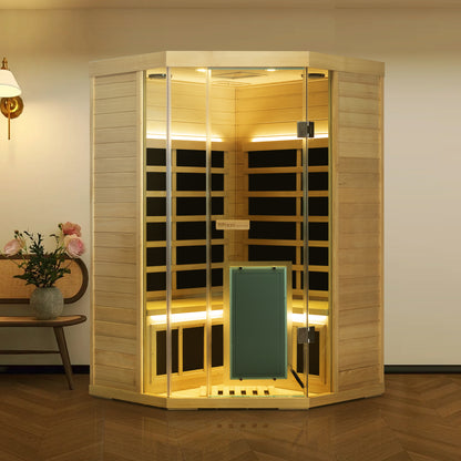 Wizzisaunas S07 2–3 Person Low EMF Infrared Sauna with Red Light Therapy